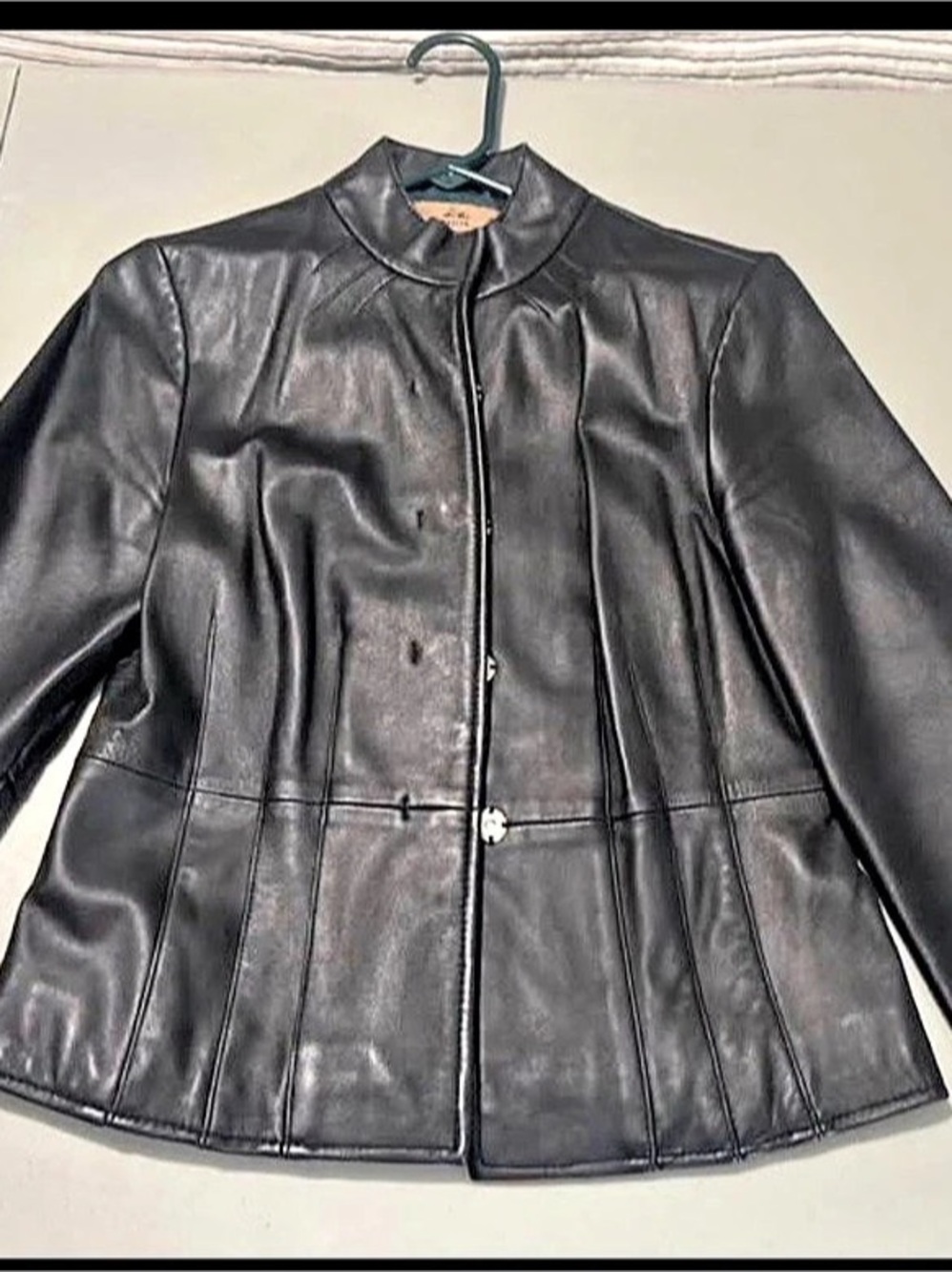 100% Genuine Leather Black Jacket Petite Small P/S